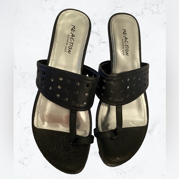 Women’s Kenneth Cole Ball Park Sandals Black Size 9.5M - Picture 2 of 3